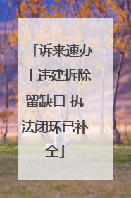 诉来速办丨违建拆除留缺口 执法闭环已补全